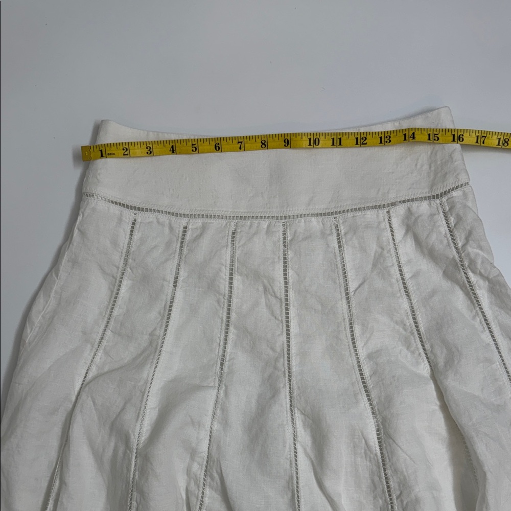 Jones New York 100% Linen Fully Lined A-Line Skirt Cream Size 8 - Picture 5 of 6